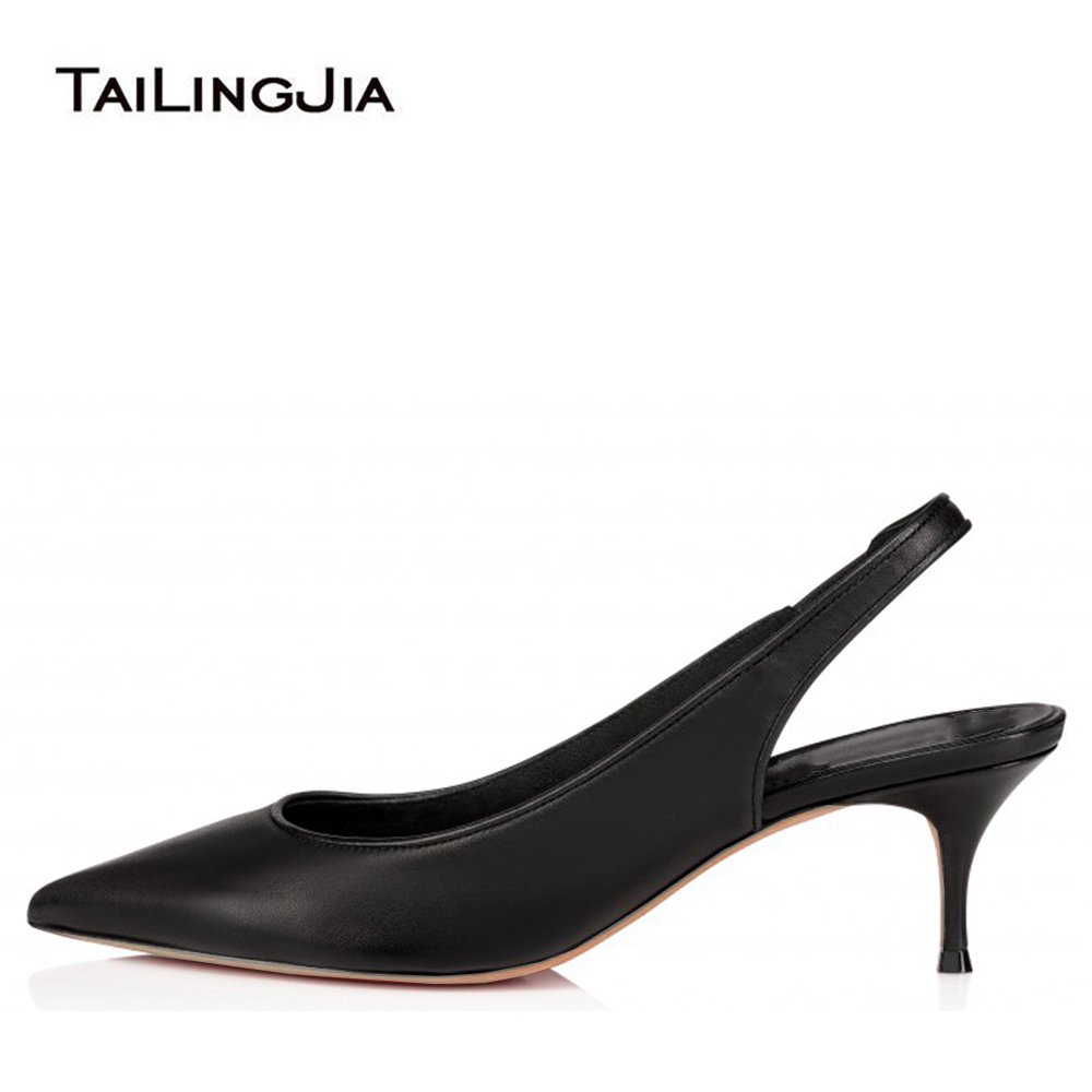 Court Heel Pointed - Plus Size Heels Minimalist Nude Black