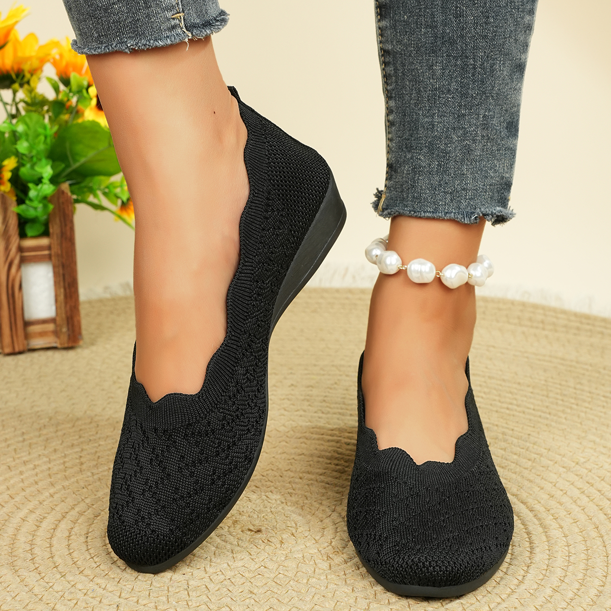 Women Shoes Wedges - Women's Breathable Knit Flats 2025 New