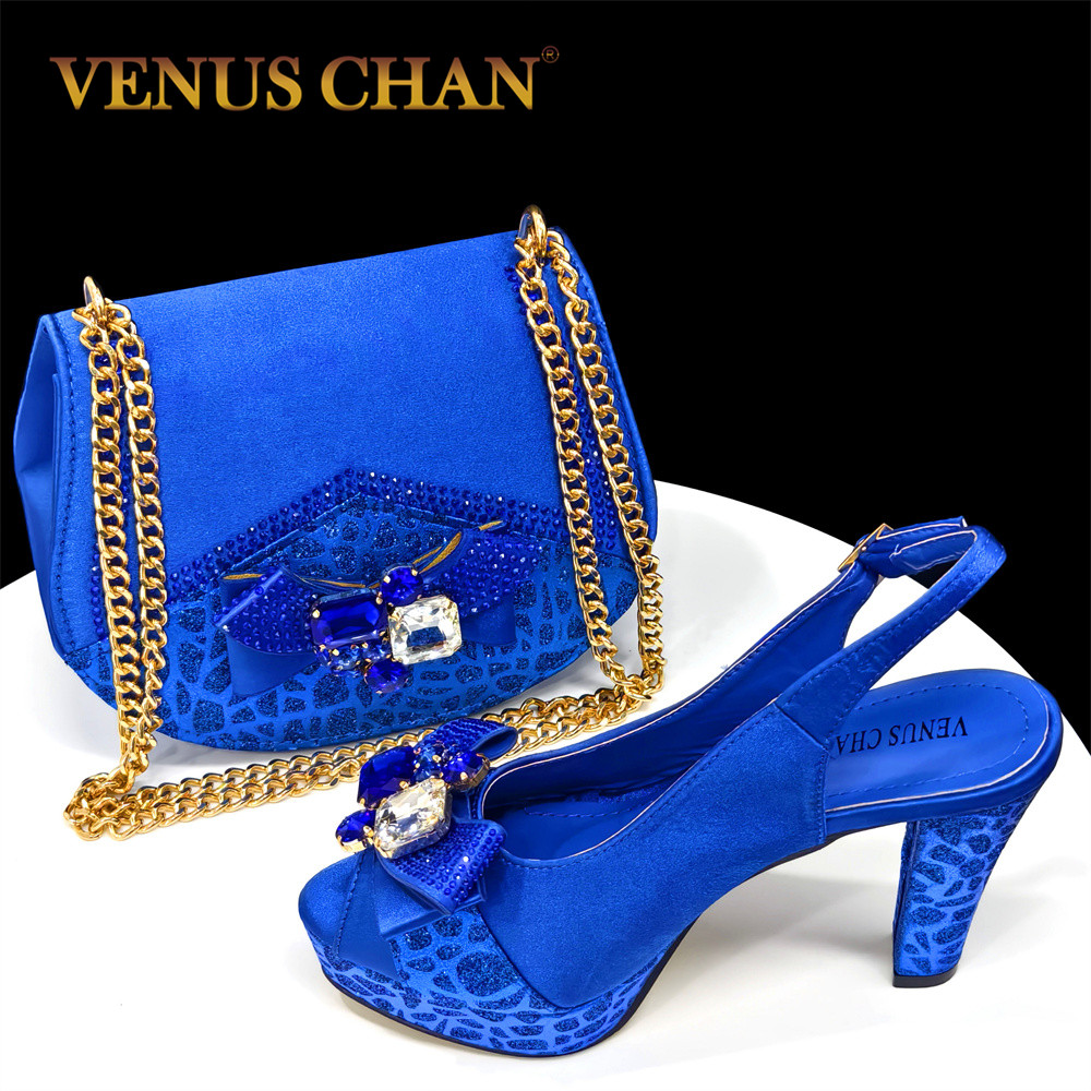 Women'S Shoes Navy Blue - 2024 Rhinestone Design INS Hot Sale