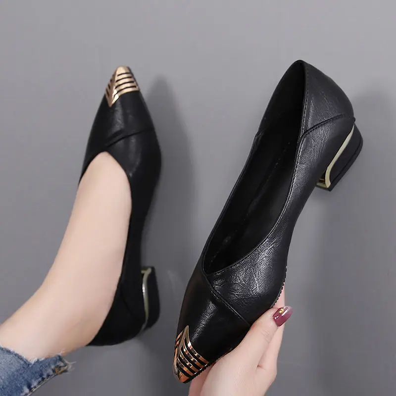 Low Heel Elegant Block Ladies  - Women Shoes Quick Delivery ulasan dan harga