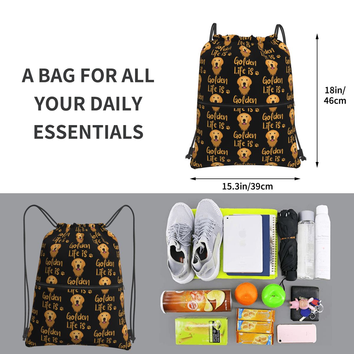 GOLDEN RETRIEVER Quote Backpac - Women Shoes Quote ulasan dan harga