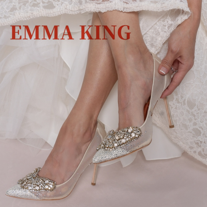 Mesh Embellished Court Shoes,W - Court Heel Pointed ulasan dan harga