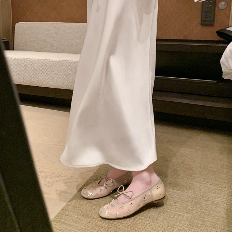 Diamond Luxury Mesh Mules Sand - Square Toe Mule ulasan dan harga