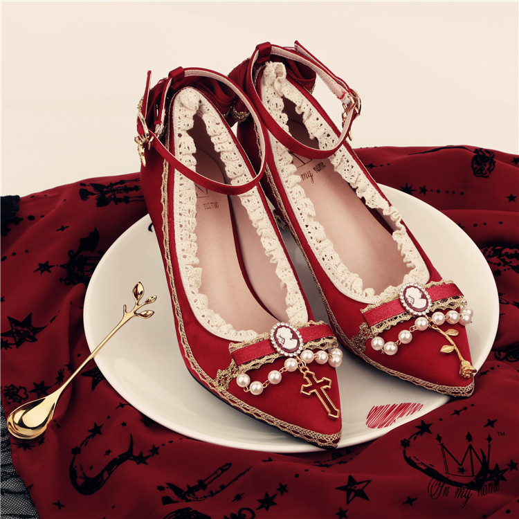 Princess tea party kawaii  cou - Court Heel Pointed ulasan dan harga