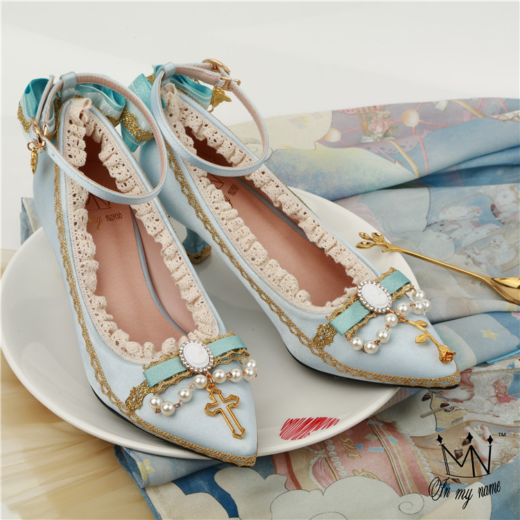 Princess tea party kawaii  cou - Court Heel Pointed ulasan dan harga