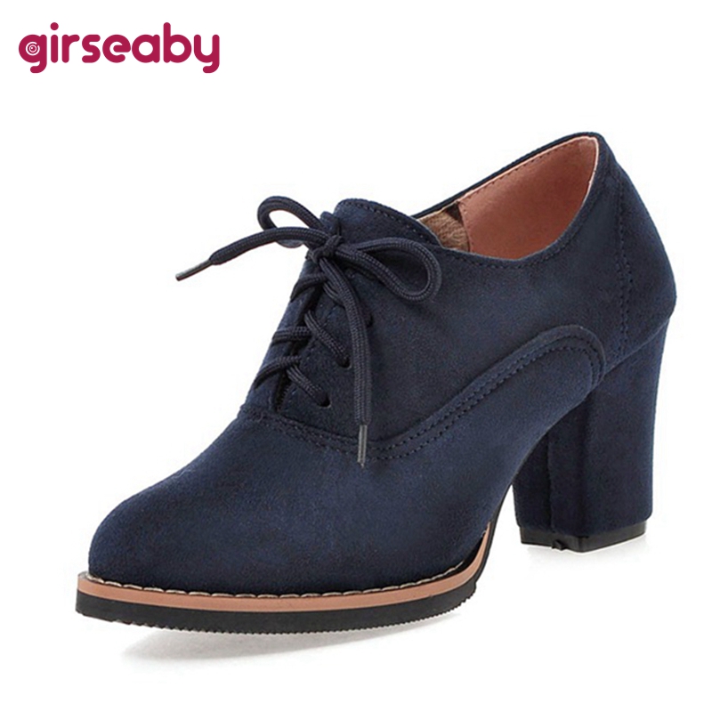 Girseaby 2021 Ladies Retro Pum - Women'S Shoes Navy Blue ulasan dan harga
