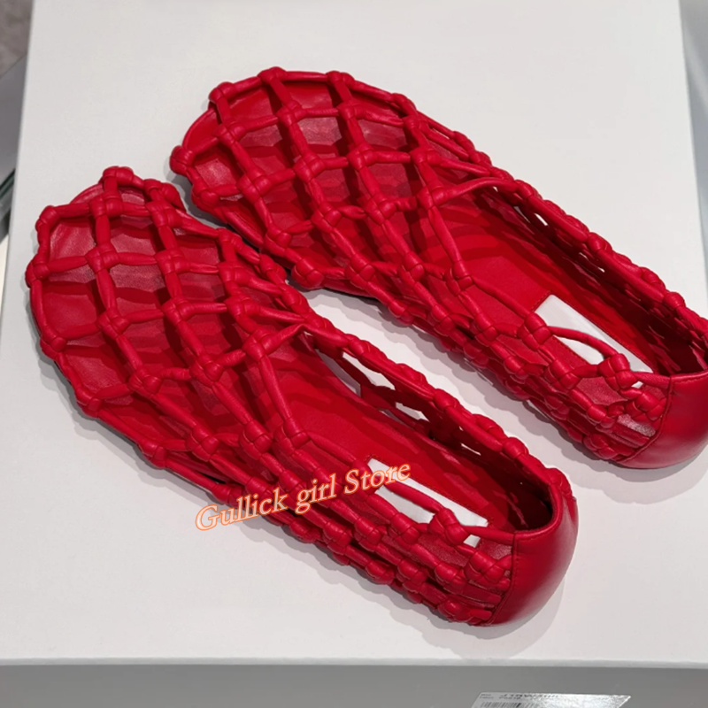 French Woven Mesh Hollow flat  - Women Shoes Formal ulasan dan harga