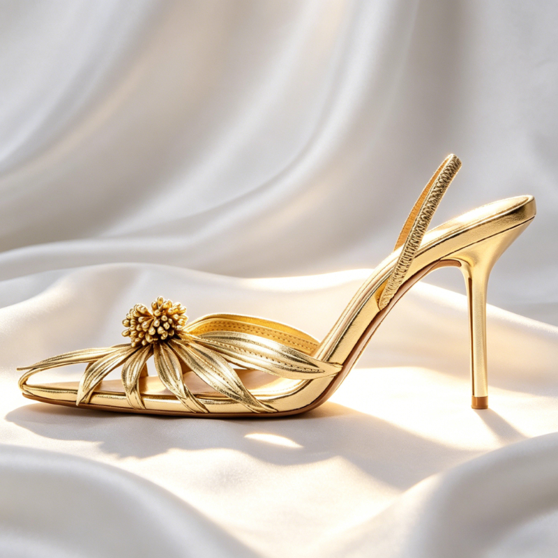Luxury Gold Floral Detail Slin - Women Shoes Formal ulasan dan harga