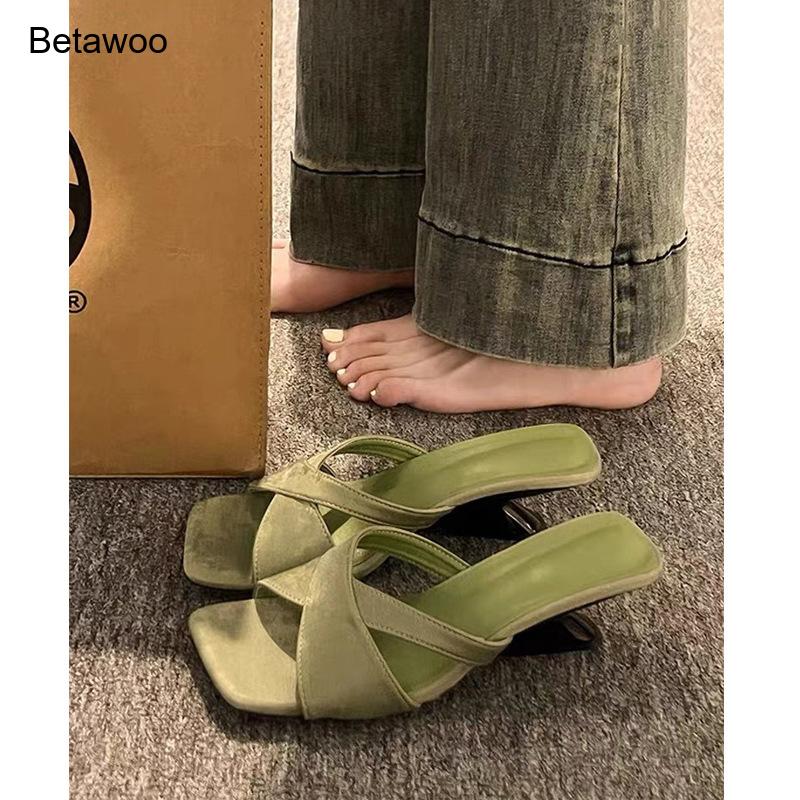 Women's Curved Block Heel Mule - Square Toe Mule ulasan dan harga