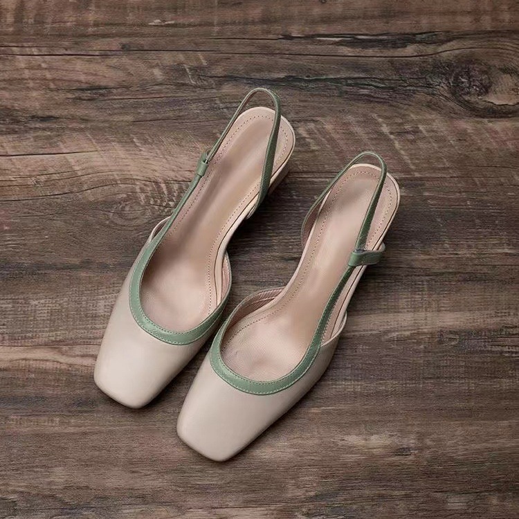Fashion Square Toe Thick Heel  - Women Shoes Formal ulasan dan harga