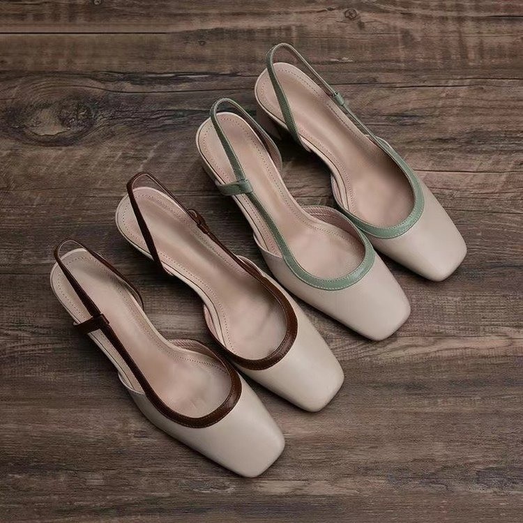 Fashion Square Toe Thick Heel  - Women Shoes Formal ulasan dan harga