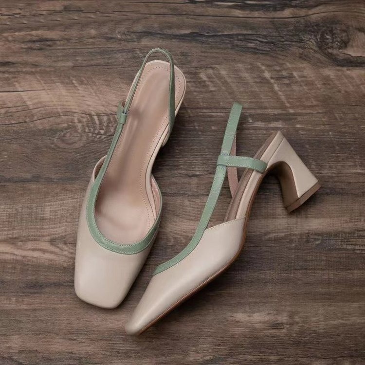 Fashion Square Toe Thick Heel  - Women Shoes Formal ulasan dan harga