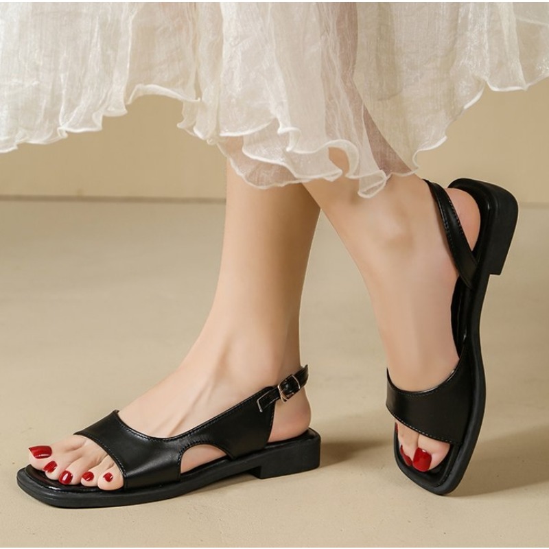 2026 summer retro women's sand - Square Toe Mule ulasan dan harga