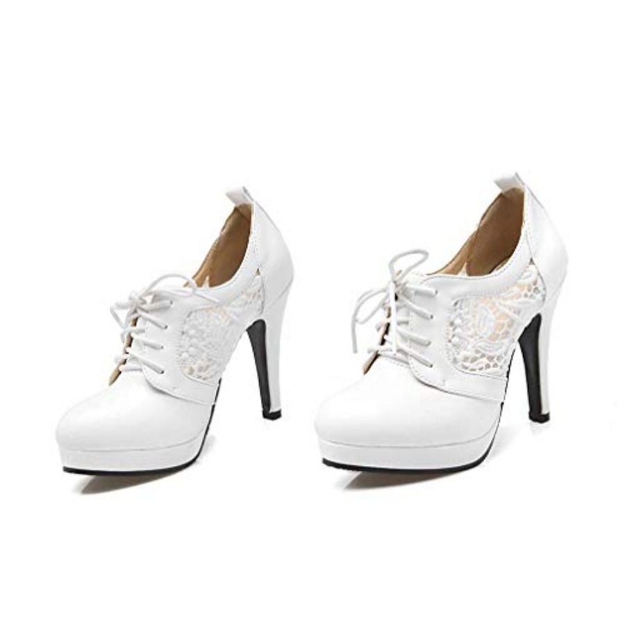 Women Lace Up Stiletto High He - Court Heel Pointed ulasan dan harga