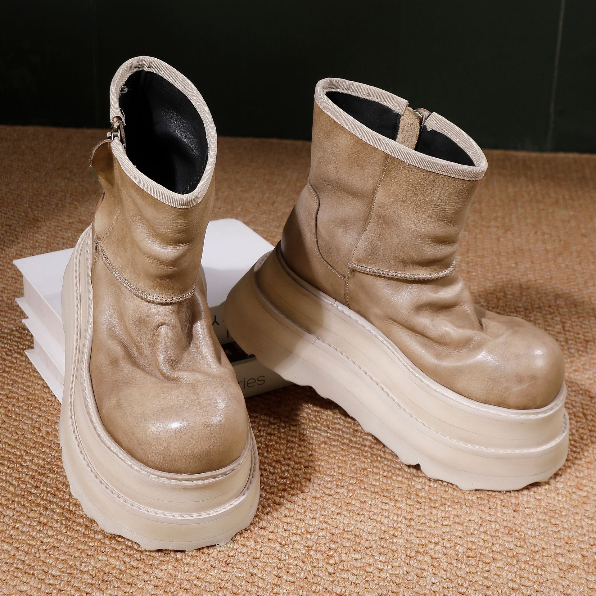 Birkuir Retro Thick Heel Pleat - Women Shoes Size 7 ulasan dan harga