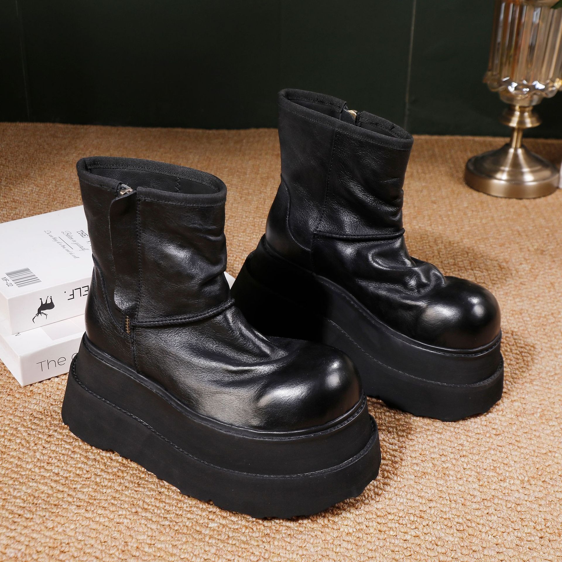 Birkuir Retro Thick Heel Pleat - Women Shoes Size 7 ulasan dan harga