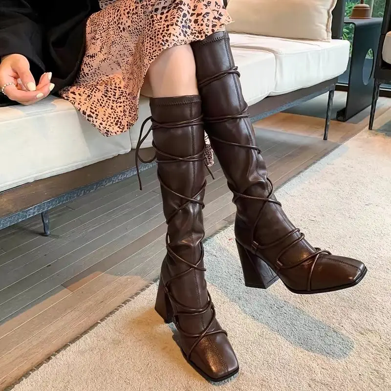 Autumn Winter Leather Strap Kn - Women'S Shoes For Work ulasan dan harga