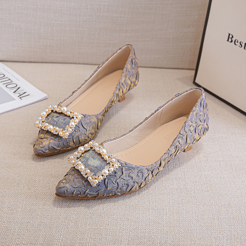 Ivory Textured Satin Pointed T - Women'S Shoes For Work ulasan dan harga